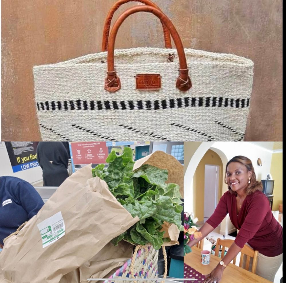 The Kenyan CIONDO Basket common in our listings, khaki bags for vegetables that we reuse to line kitchen dustbin. These have come in very handy after the plastic bag ban in Kenya in 2017