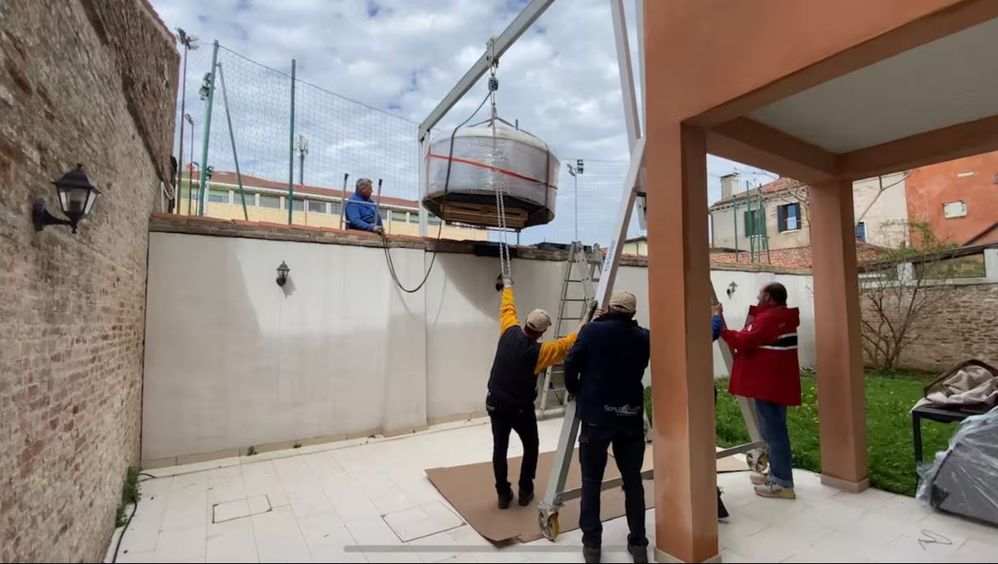 they had to build a special hoist just to lift the Jacuzzi over the wall of our garden!