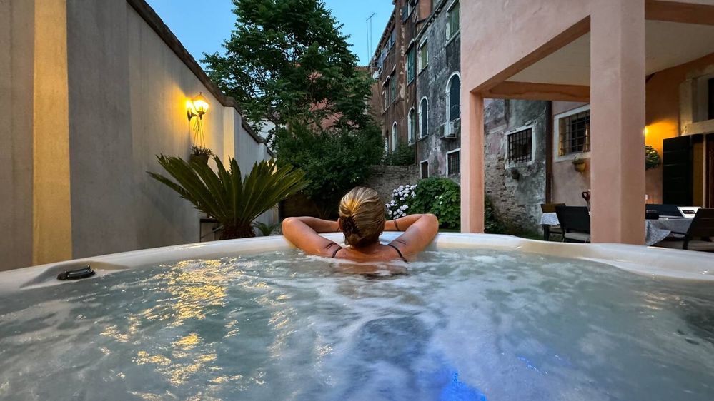 evening in our Jacuzzi hot tub!