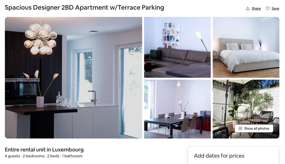 Rental unit in Luxembourg · ★5.0 · 2 bedrooms · 2 beds · 1 bathroom