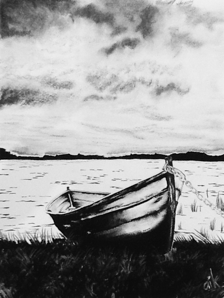 boat in charcoal