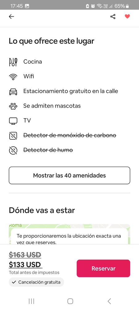 precio del alojamiento sin impuestos