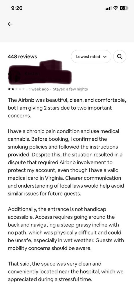 2 star review that is retaliatory and false