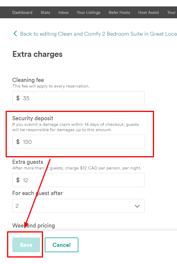 Adding a Security Deposit A Community Help Guide Airbnb Community