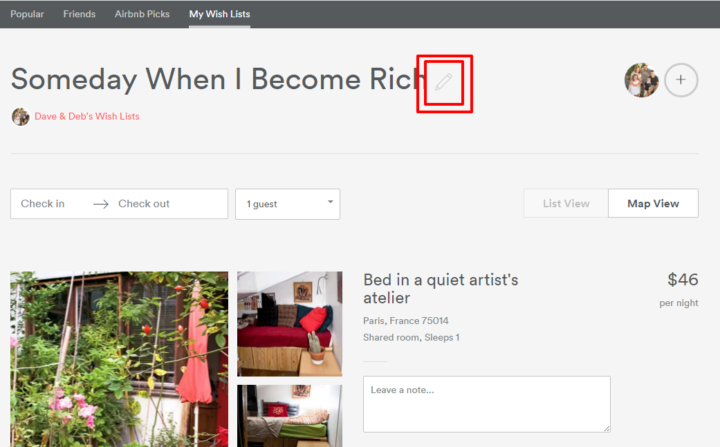 Wish List Airbnb Community