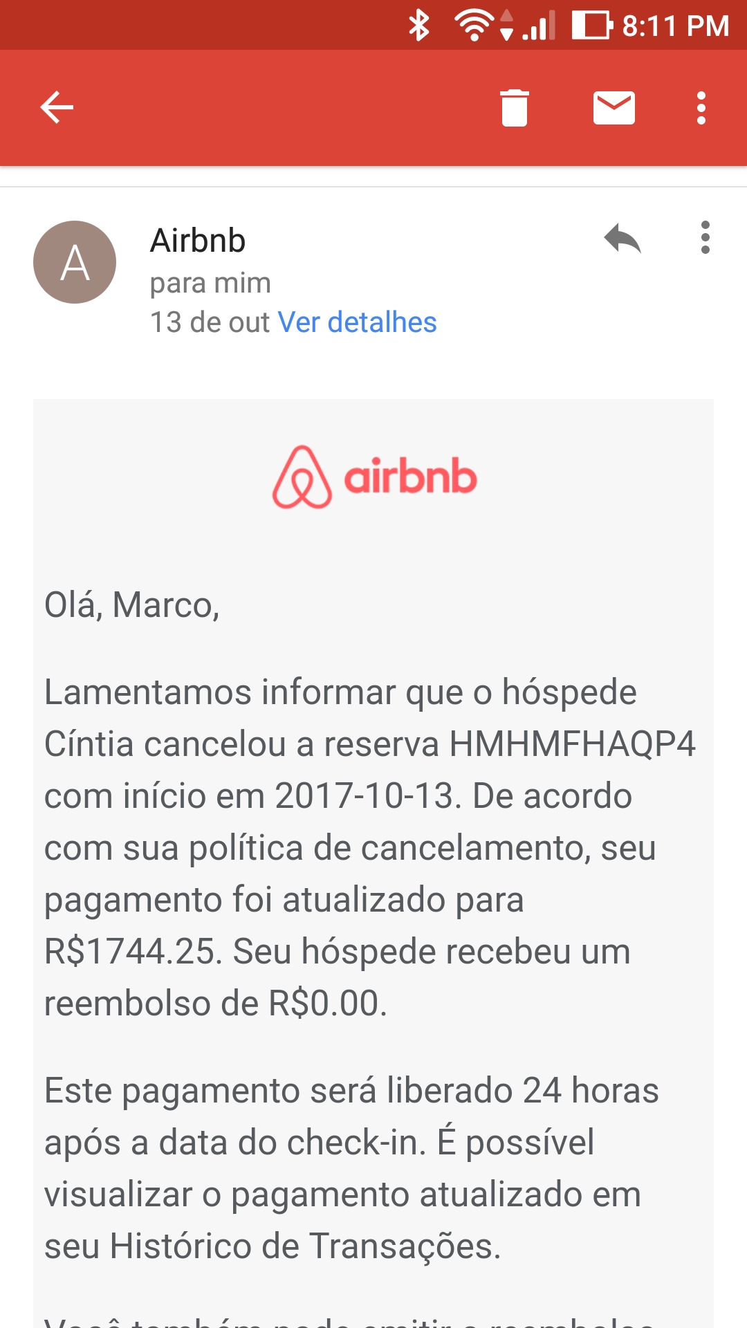 Airbnb IRIA HONRAR PAGAMENTO