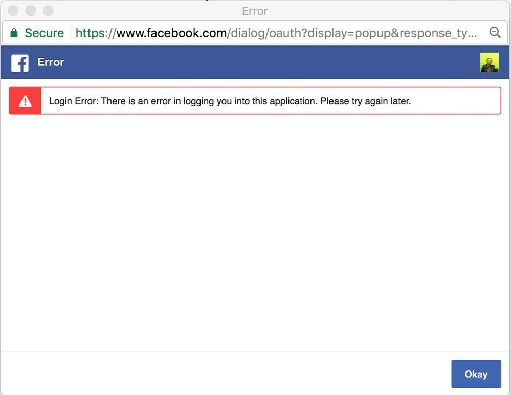 Does anyone know how to fix this error when logging in using FB