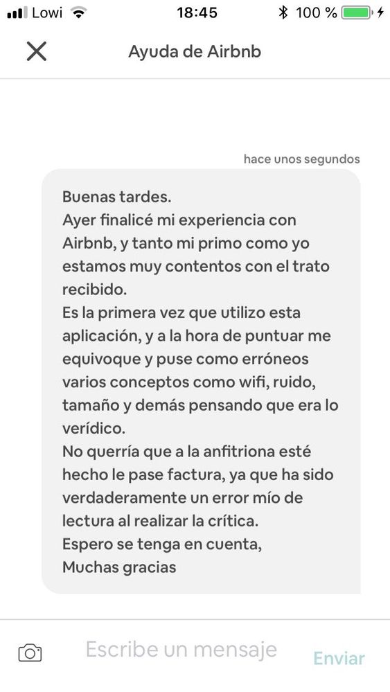 Esto me lo envió un huésped