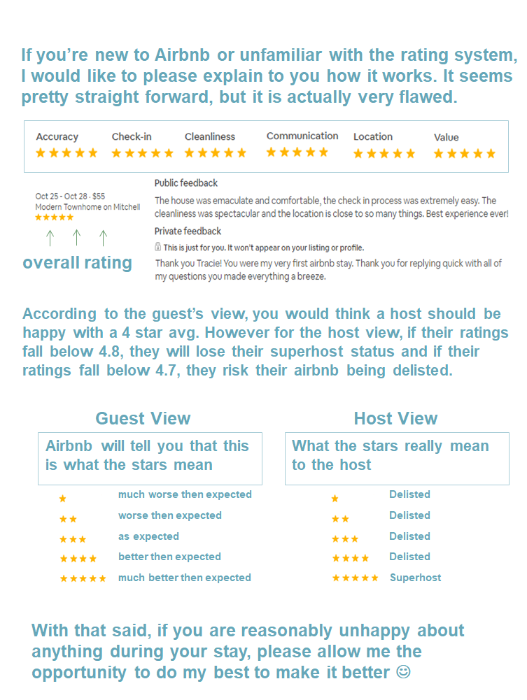 Solved Explaining 5 star ratings to guests Airbnb Community