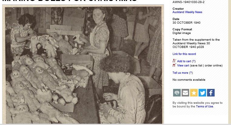 Doll making for Christmas 1940