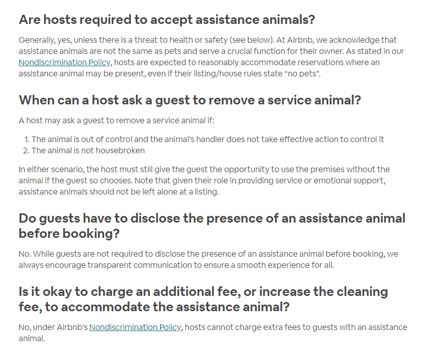 airbnb and emotional support animals