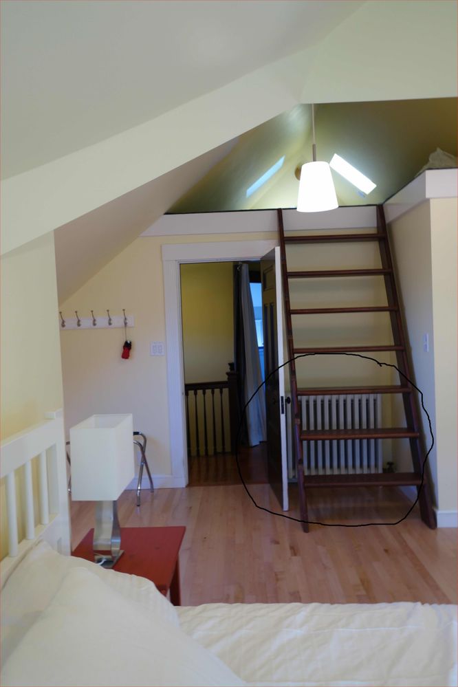 AirBNB bedroom radiator– under the loft stairs