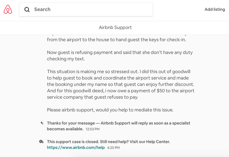 URGENT HELP NEEDED Current guest refuse to pay f Airbnb