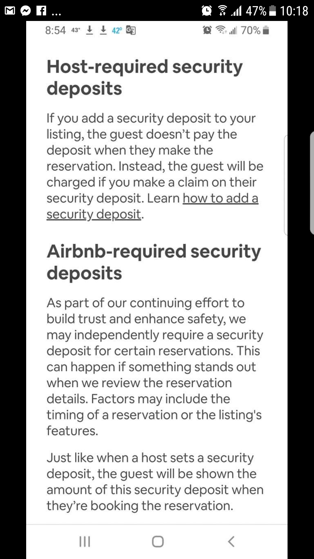 Security deposit Airbnb Community