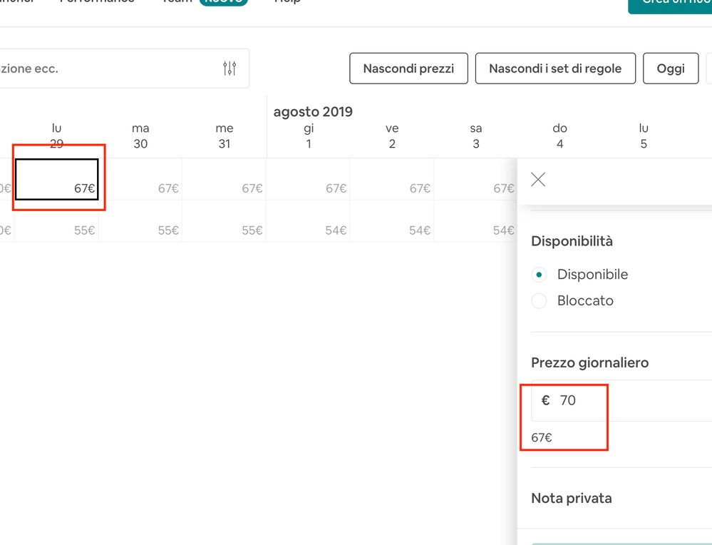 a partire di 29 luglio