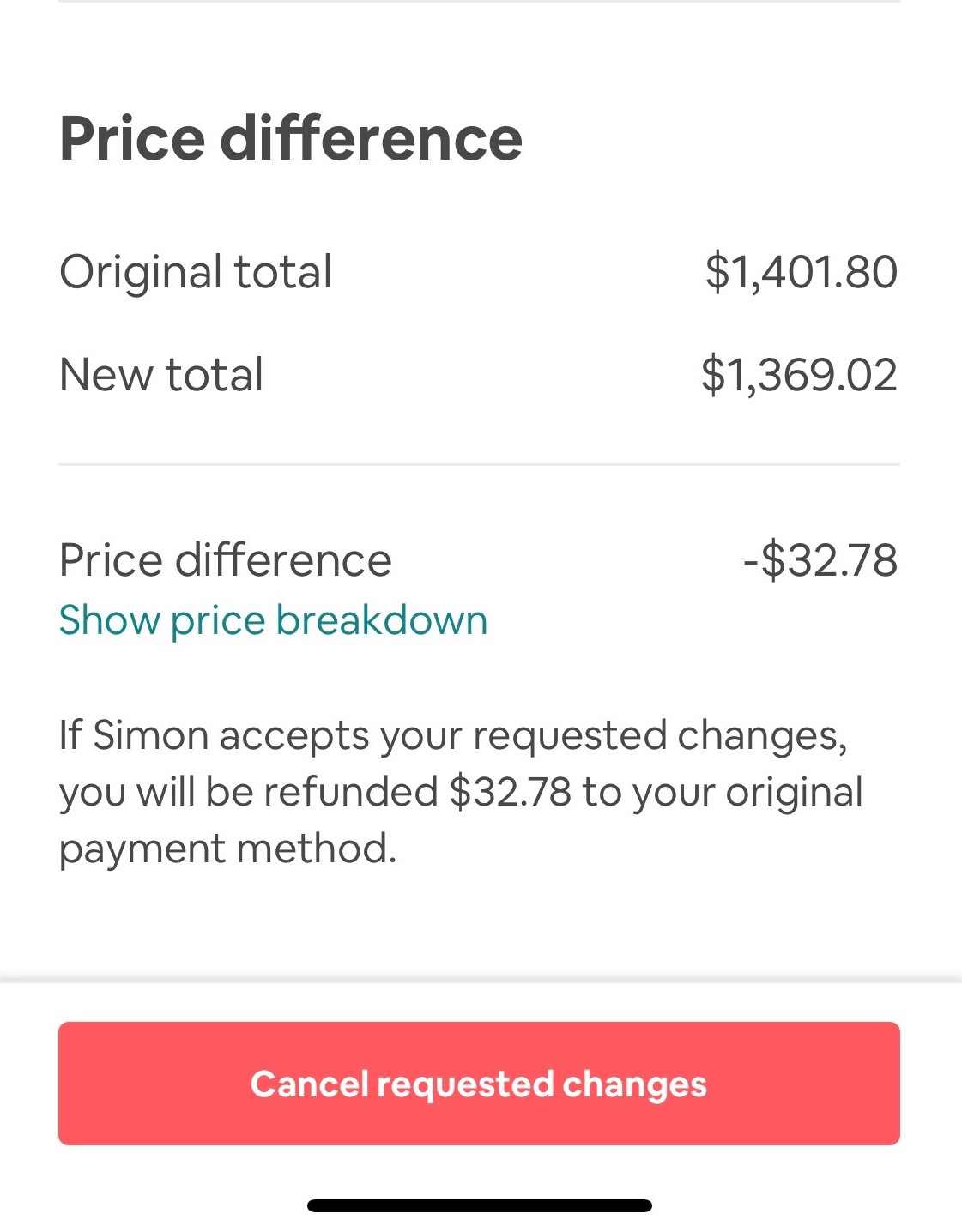 BILLING error (Requested reservation changes) Airbnb Community