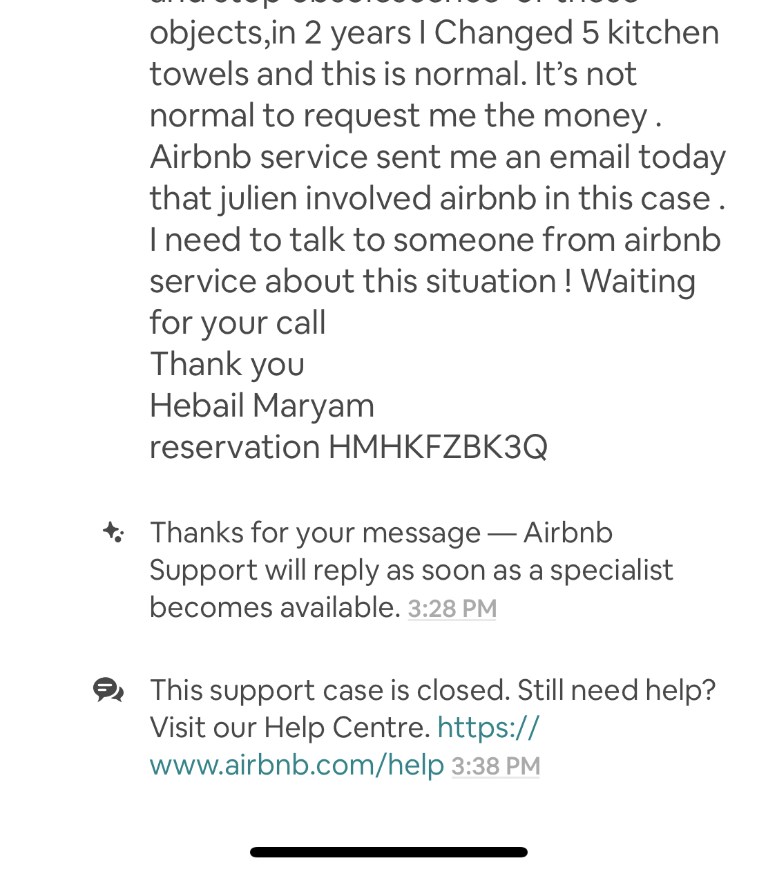 Airbnb closing my case Airbnb Community