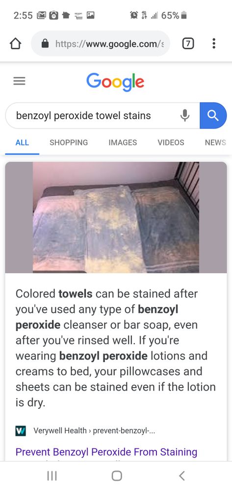 Prevent Benzoyl Peroxide Bleach Stains on Fabrics