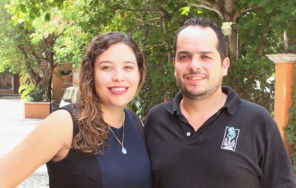 Mariana e Diego, gerentes de propriedades da Seahorse Rentals