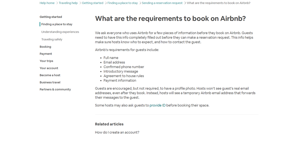 requirements to book