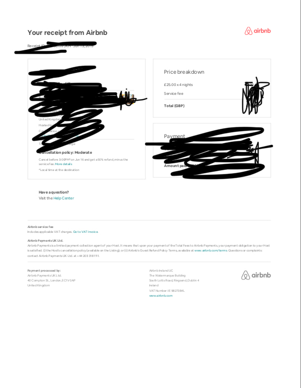 Template airbnb invoice Locating your