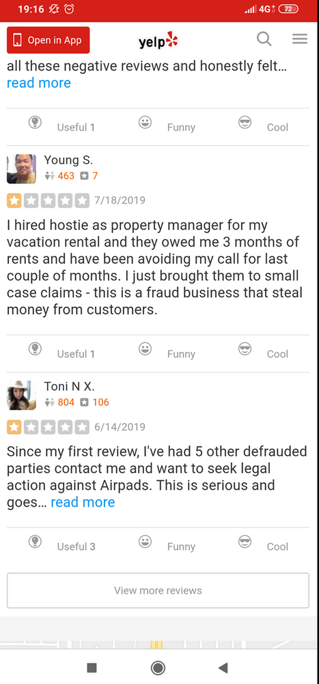 Property owners reviews for Hostie Corp.