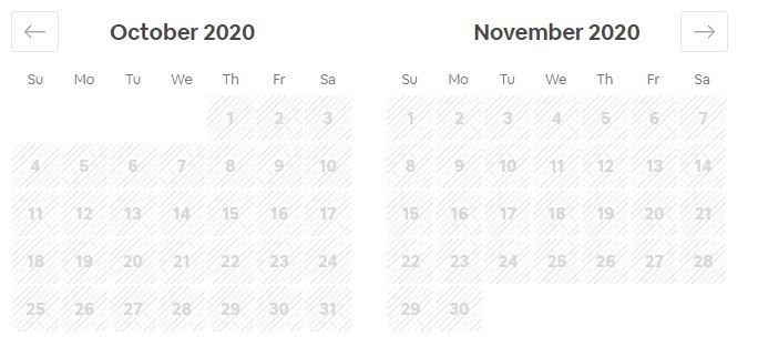 Availability calendar no longer shows date a year or more in advance