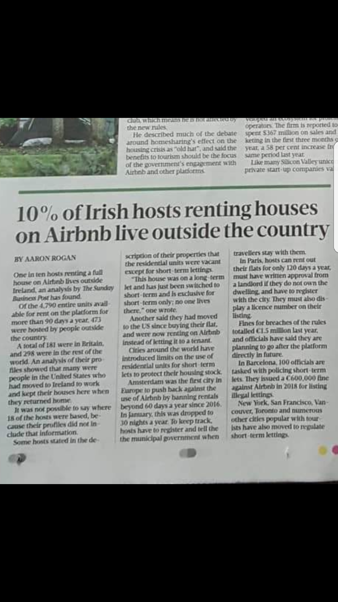 Dublin, Ireland New laws due to be introduced in J... Page 2 Airbnb