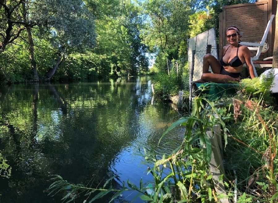 Fluss Dorfen in Schwaig bei Oberding