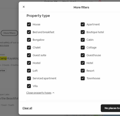 Filter - all property types