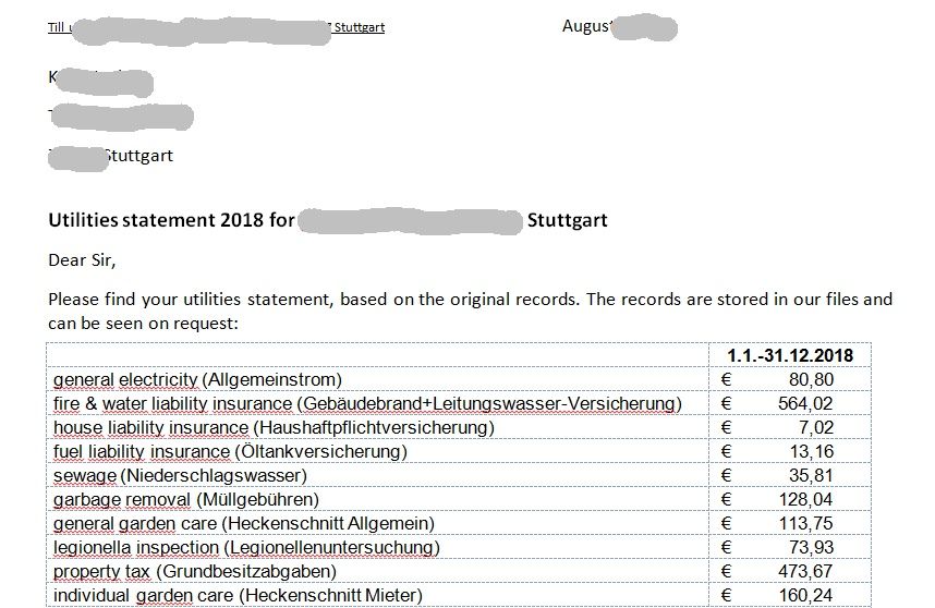 zweisprachige Rechnung