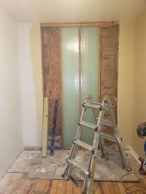 Removed drywall and insulation