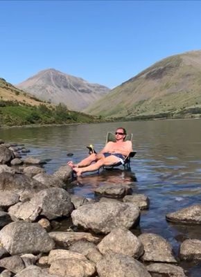Social distancing 2020 style, Wast Water.