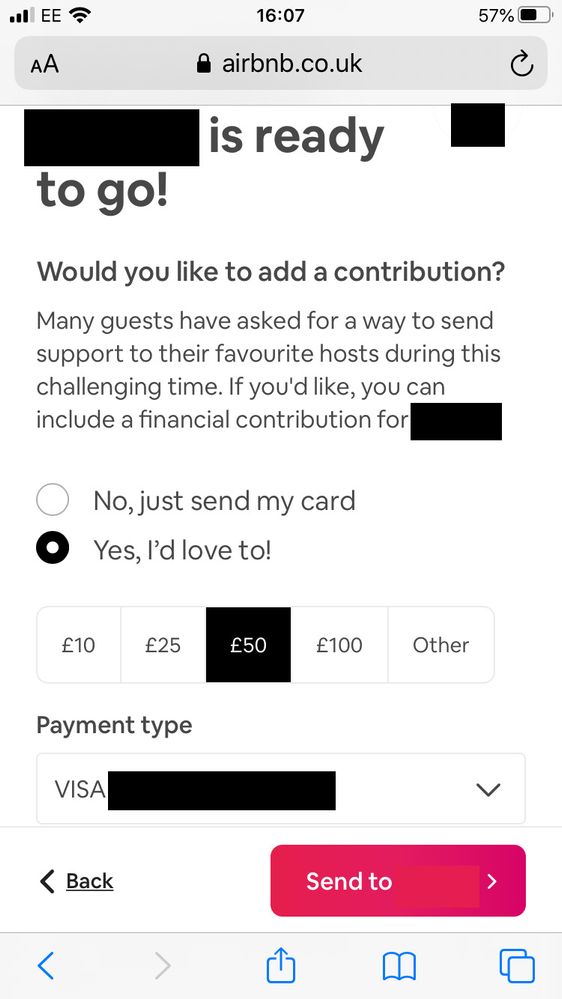 Send Payment Contribution