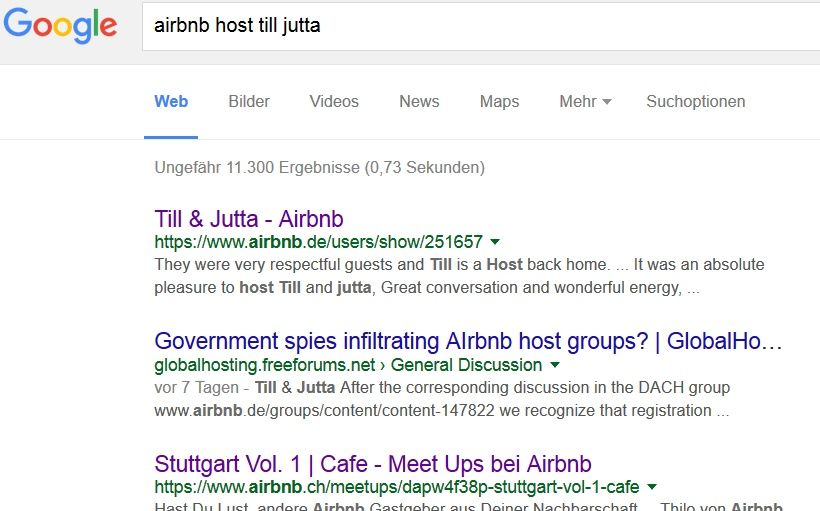 Till und Juttas Airbnb-Profil