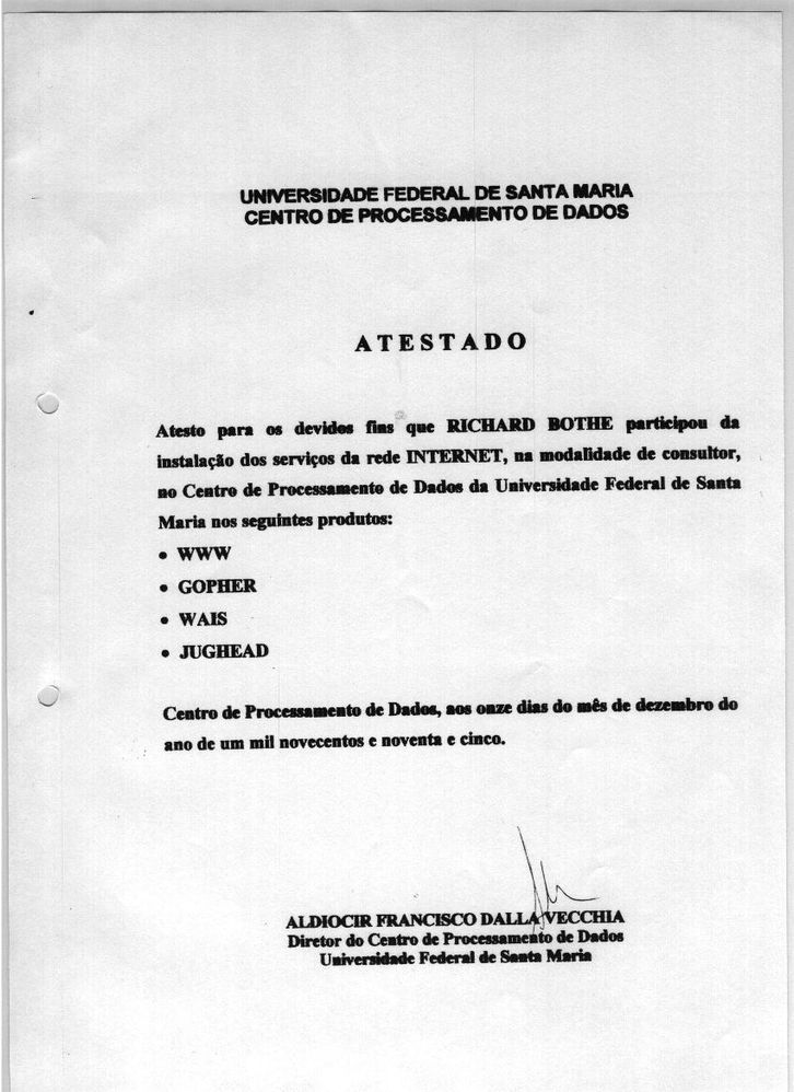 UFSM Zertifikat 1995