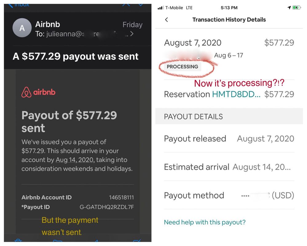 Although I was sent the email on Friday, Auguest 7th, I decided on Sunday the 9th to actually check and see if the payout had been issued.  It had not.