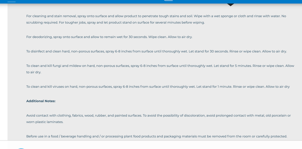 keystone info cleaner, similar to other desinfectant products