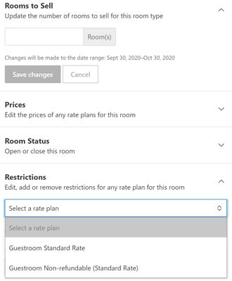 Booking.com Rooms to Sell Bulk Edit