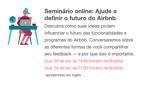 Seminário online: Ajude a definir o futuro do Airbnb