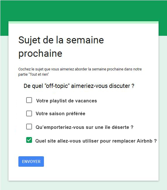 [VOTE] De quel sujet de "discussion" aimeriezvous... Airbnb Community