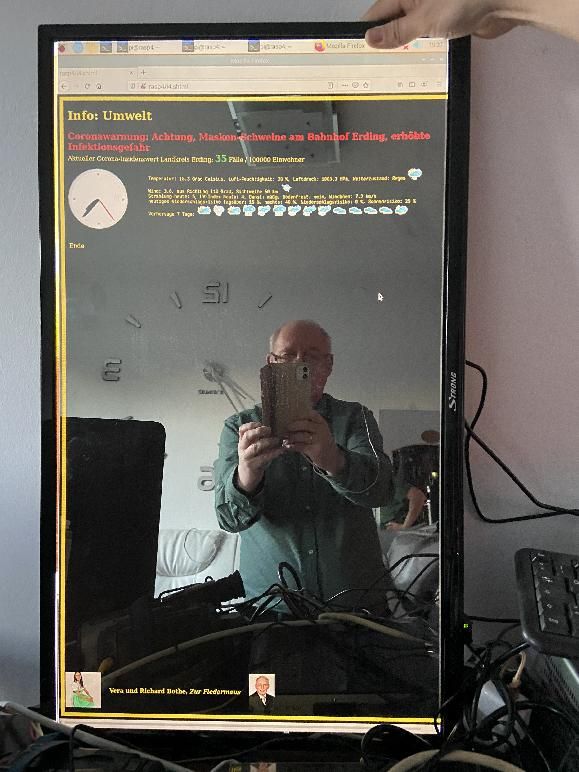 Prototyp meines Smart Mirror mit Raspberry PI
