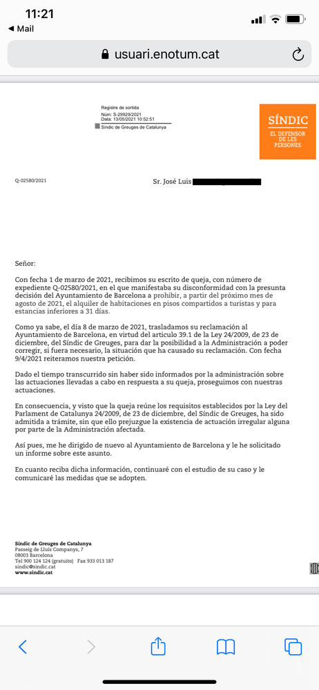 Ayuntamiento Barcelona prohíbe alquiler habitaciones en pisos compartidos con su propietario. No contesta al Defensor del Pueblo.