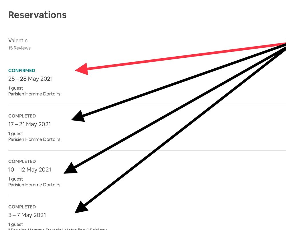 Click on the reservation details to view the guest upcoming, current and complete booking in your listing inbox page