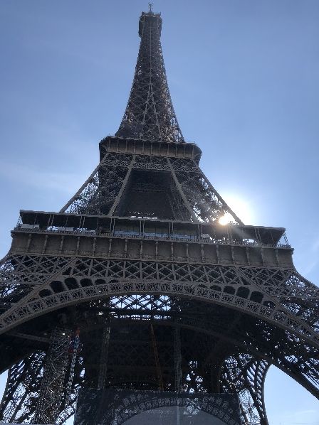 Und natuerlich der Eiffelturm bei schoenstem Wetter