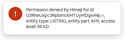 Permission denied when accessing a listing