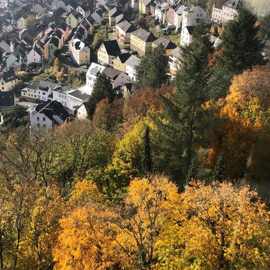 Blick vom Schloss auf Isar-Oberstein