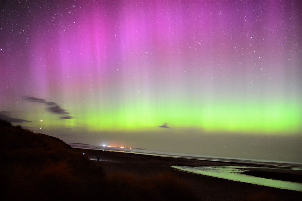 Northern lights looking onto Tory Island