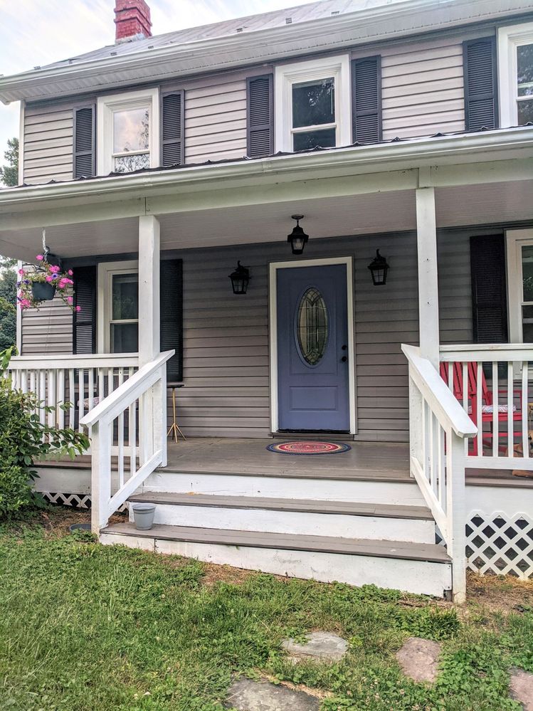 front door-- rug is re-purposed from Firefly Cottage