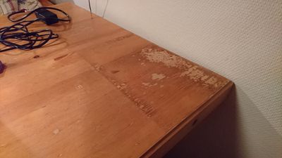 Damaged table